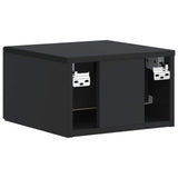 Wall-Mounted Bedside Cabinet 2 pcs Black 34.5 x 33 x 20 cm 898938