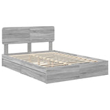 Storage Bed Grey Sonoma 160 x 200 cm Engineered Wood 3412260