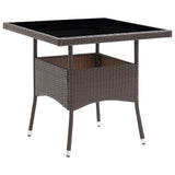 Garden Dining Table Brown Poly Rattan 310552