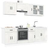 8 Piece Kitchen Cabinet Set Kalmar High Gloss White Engineered Wood 3314823