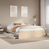 Bed Frame without Mattress with Drawers 200x200 cm Solid Wood Pine 3308792