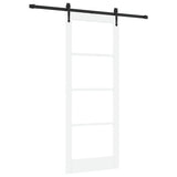 Sliding Door White 83 x 211 cm Solid Pine Wood and Glass 3332336
