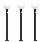Bollard Lights with Sensor 3 pcs 120 cm Black IP44 4006118