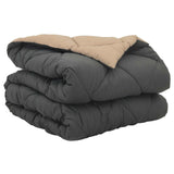 Full Year Duvet Anthracite and Taupe 155 x 220 cm Microfiber 42025543