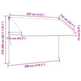 143690 Manual Retractable Awning 300 cm Anthracite