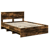 Bed Frame Smoked Oak 140 x 200 cm Engineered Wood 3408855