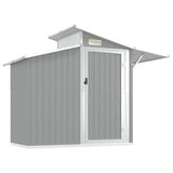 Garden Shed Grey 270x130x208.5 cm Galvanised Steel 316243