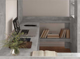 Loft Bed Frame with Desk with Storage Concrete Grey 80 x 200 cm 3410446