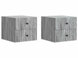 Wall-Mounted Bedside Cabinet 2 pcs Grey Sonoma Engineered Wood 898138