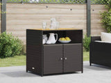 Cabinet Black 70 x 50 x 87 cm Polyester and Roly Ratten 42026912