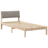 Bed frame Brown and taupe 90 x 190 cm Solid pine wood 878577