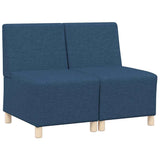 Modular Sofa Unit Armless 2 pcs Blue 55 x 74 x 82 cm Fabric 3399756