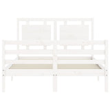 Bed Frame without Mattress White 140x200 cm Solid Wood 3194052