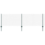 Chainlink Fence with Post 25 x 0.8 m PVC-Coated Steel Green 3336247