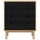 Chest of Drawers OTTA Black 76.5 x 39.5 x 90 cm Solid Pine Wood 42041750