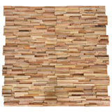 3D Wall Cladding Panels 10 pcs 1.08 m Solid Teak Wood 326178