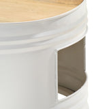 Bar Tables Drum Shape 3 pcs Solid Rough Wood Mango 358934