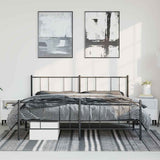 Metal Bed Frame without Mattress with Footboard Black 183x213cm 352503
