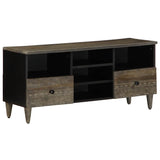 ZNTS TV Cabinet Black 100x33x46 cm Solid Wood Mango 4017810