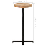 ZNTS Bar Table Round Ø50x110 cm Rough Mango Wood 320271