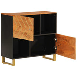 Side Cabinet Brown and Black 80x33.5x75 cm Solid Wood Mango 356810