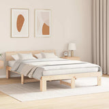 Bed Frame with Headboard Natural 160 x 200 cm Solid Pine Wood 872644