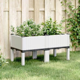 ZNTS Garden Planter with Legs White 80x40x42 cm PP 367894