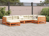6 Piece Garden Sofa Set Wax Brown Solid Wood Pine 3299520