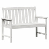 Garden Bench with Cushion White 120 x 59 x 88cm HDPE 42006601