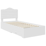Bed Frame with Headboard White 90 x 200 cm Engineered Wood 3413648