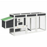 Chicken Coop Grey 204x50x84 cm Solid Wood Pine 172237