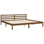 ZNTS Bed Frame without Mattress Honey Brown 200x200 cm Solid Wood 3194594