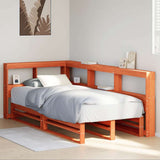 Bookcase Bed without Mattress Wax Brown 100x200cm Solid Wood Pine 3324507