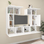 6 Piece TV Cabinet Set White Engineered Wood 3114454