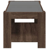 Coffee Table with LED Brown Oak 93x53x45 cm Engineered Wood 847559