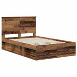 Bed Frame with Headboard Old Wood 120 x 190 cm Solid Pine Wood 3411044
