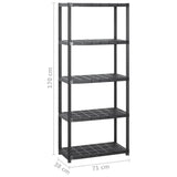 Storage Shelf 5-Tier Black 284x38x170 cm Plastic 3059860