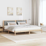 Bed Frame Light Grey 200 x 200 cm Solid Pine Wood 3394238