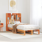 Bookcase Bed without Mattress Wax Brown 75x190 cm Small Single Solid Wood Pine 3323976