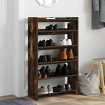 ZNTS Shoe Rack Smoked Oak 60x25x100 cm Engineered Wood 859873