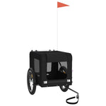 ZNTS Pet Bike Trailer Black Oxford Fabric&Iron 93919