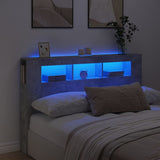 LED Headboard Concrete Grey 160x18.5x103.5 cm Engineered Wood 837354