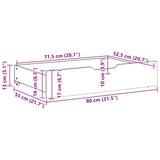 ZNTS Under-Bed Drawers with Wheels 2 pcs 80x55x17 cm Solid Wood Pine 850929