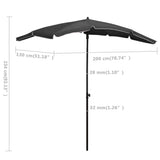 Garden Parasol Anthracite Polyester, Steel Large Tiltable 315553