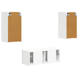 TV Cabinet Set Wall-mounted 6 pcs White Engineered Wood 3409060