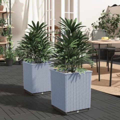 Planters 2 pcs Light Grey 30x30x37 cm Polypropylene 364181