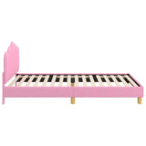 Children's Bed Frame with Headboard Pink 80 x 200 cm Fabric 42011052