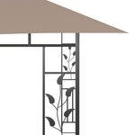 ZNTS Gazebo with Mosquito Net&LED String Lights 4x3x2.73 m Taupe 3070319
