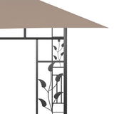 ZNTS Gazebo with Mosquito Net&LED String Lights 4x3x2.73 m Taupe 3070319