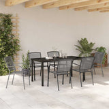 Garden Dining Set 7 pcs Anthracite Powder-Coated Steel 3379286